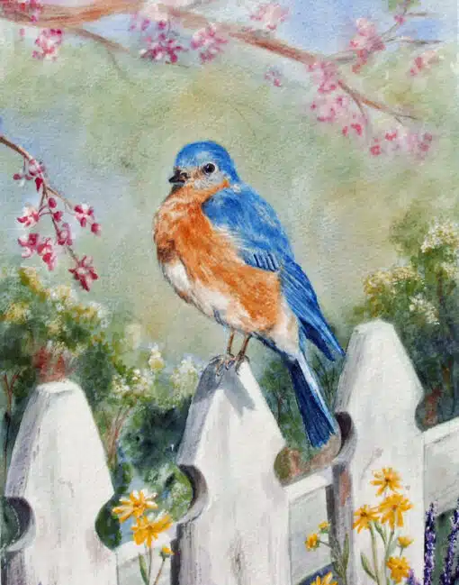 Townsend Art Center August 9, 2025 9:30AM to 12 PM Acrylic Painting Class Bluebird